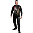 T-shirt homme goth-rock manches longues à squelette tenant une bière
