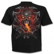 T-shirt homme gothique avec dragon de flamme et crane