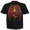 T-shirt homme gothique avec dragon et orbe de feu