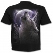 T-shirt homme gothique avec femme  demi-face de loup