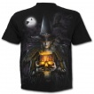 T-shirt homme gothique avec sorcière tenant un crane en citrouille