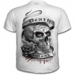 T-shirt homme gothique blanc avec masque Catrina Calavera et crane avec rose
