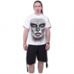 T-shirt homme gothique blanc avec masque Catrina Calavera et crane avec rose