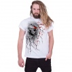 T-shirt homme gothique blanc à crane avec bâillon ensanglanté