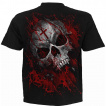 T-shirt homme gothique à crane de sang avec croix frontale