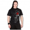 T-shirt homme gothique Crane  oeil rouge avec sinistre pupille en crusifix