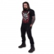 T-shirt homme gothique à crane rock et casque squelette