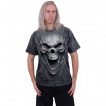 T-shirt homme gothique gris acide à crane spectral 