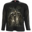 T-shirt homme gothique manches longues  ange noir, crane et rose dessche