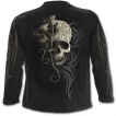 T-shirt homme gothique manches longues à ange noir, crane et rose desséchée