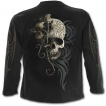 T-shirt homme gothique manches longues  ange noir, crane et rose dessche