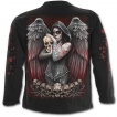 T-shirt homme gothique à manches longues avec ange de ma mort masquée et tatouée