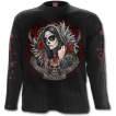 T-shirt homme gothique à manches longues avec ange de ma mort masquée et tatouée