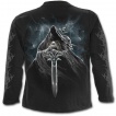 T-shirt homme gothique à manches longues avec cavalier de La Mort sur son cheval noir