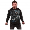 T-shirt homme gothique à manches longues avec cavalier de La Mort sur son cheval noir