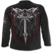 T-shirt homme gothique à manches longues avec couple de loups et Ankh