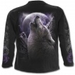 T-shirt homme gothique manches longues avec femme  demi-face de loup