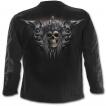 T-shirt homme gothique à manches longues avec Roi squelette et son armée
