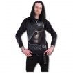 T-shirt homme gothique manches longues avec squelette assassin et sablier de la mort