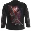 T-shirt homme gothique à manches longues avec squelette chanteur punk