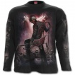 T-shirt homme gothique à manches longues avec squelette chanteur punk