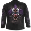 T-shirt homme gothique manches longues  visage de clown sanguinaire