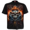 T-shirt homme gothique  voiture infernale et crne ail 