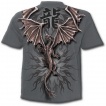 T-shirt homme gris avec dragon et symboles asiatiques