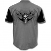T-shirt homme gris délavé avec tête de mort et tribal