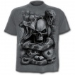 T-shirt homme gris à serpents, cranes et dés