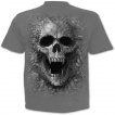 T-shirt homme gris à squelettes sortant des rochers