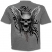T-shirt homme gris à tête de mort ailée