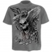 T-shirt homme gris à tête de mort ailée
