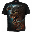 T-shirt homme à loup garou féroce hurlant à la lune