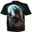 T-shirt homme à loup garou féroce hurlant à la lune