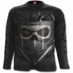 T-shirt homme à manches longues avec biker démon sur moto rouge sang