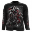 T-shirt homme manches longues biker à moto custum et crane mexicain