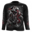 T-shirt homme manches longues biker  moto custum et crane mexicain