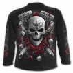 T-shirt homme manches longues biker à moto custum et crane mexicain