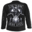 T-shirt homme manches longues  chat biker sur sa moto