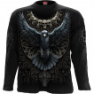 T-shirt homme manches longues  corbeau ailes dployes et cranes