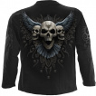 T-shirt homme manches longues à corbeau ailes déployées et cranes