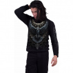T-shirt homme manches longues à corbeau ailes déployées et cranes
