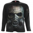 T-shirt homme manches longues à crane avec masque à gaz biohazard