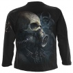 T-shirt homme manches longues à crane avec masque à gaz biohazard