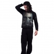 T-shirt homme manches longues à crane avec masque à gaz biohazard