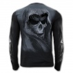 T-shirt homme manches longues à crane encapuchonné - aspect déchiré