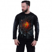 T-shirt homme manches longues  crane flamboyant STEAMPUNK SKULL