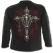 T-shirt homme manches longues à crane formé d'ossements et croix gothique