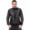 T-shirt homme manches longues imitation tenue gothique Metal Biker